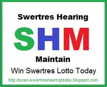 pcso swertres hearing for tomorrow